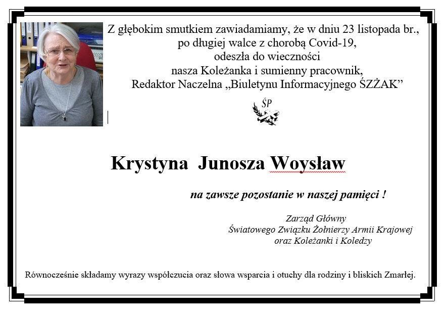 nekrolog śp. Krystyna Woysław 2